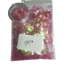 chunky pink flash mixed glitter in jars   for all festival Decoration, cosmetics (nail polish , lipsticks , eye shadow ) etc